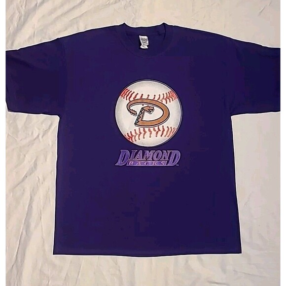 Vintage Purple 2001 Arizona Diamondbacks Logo T shirt size XL MLB Baseball - Picture 1 of 5